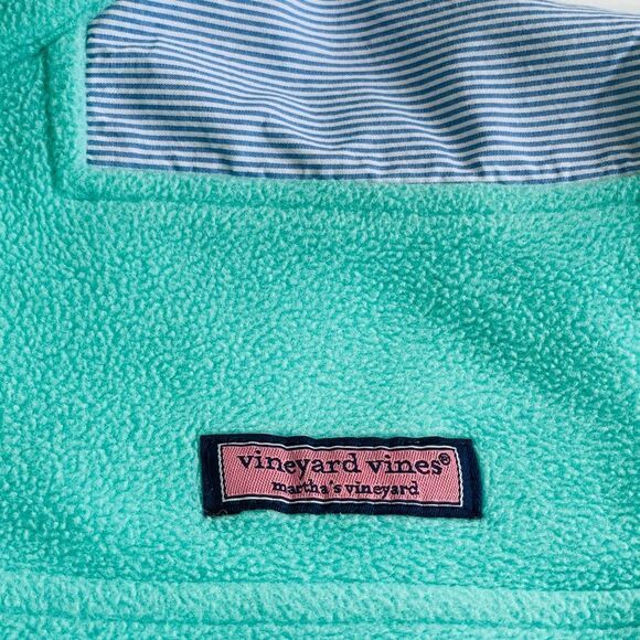 Vineyard Vines Seersucker Stripe Shoulder Shep Fleece Pullover Sweatshirt Small - Picture 6 of 14